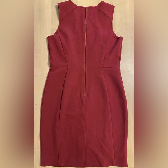 Ann Taylor LOFT Maroon Red Petite Sheath Dress - Size 4 Petite - Picture 2 of 6
